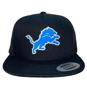 Detroit Lions YP Snapback Flat Bill Trucker Hat- Black